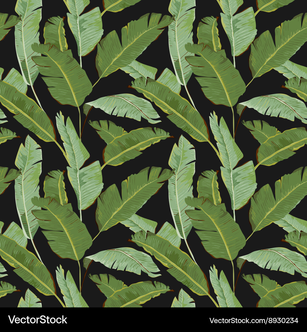 Tropical Palm Leaf Seamless Pattern vector image