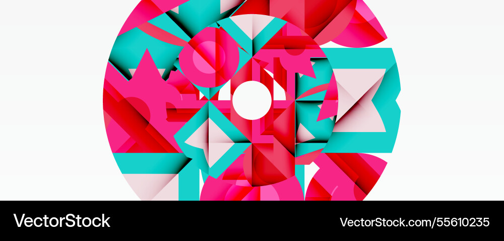 Abstract geometric composition with interlocking vector image