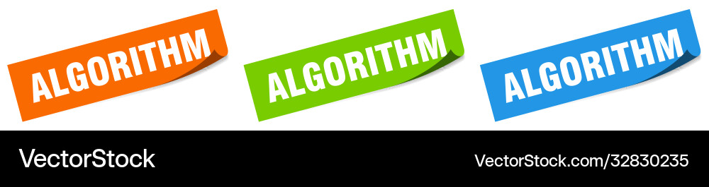 Algorithm paper peeler sign set sticker vector image