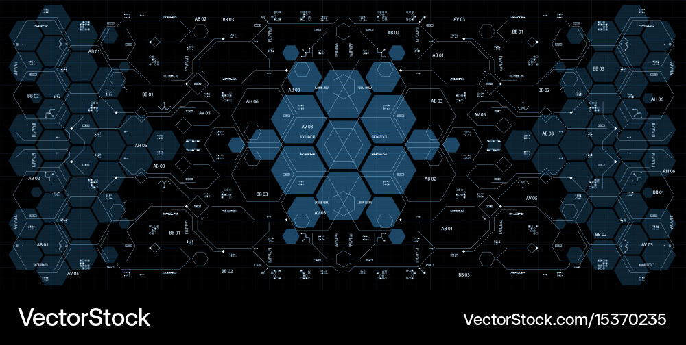 Background with futuristic user interface design vector image