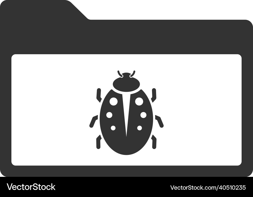 Bug folder icon design Bug folder icon design vector image