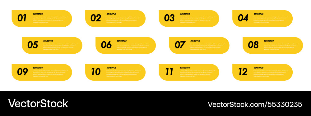 Bullet points numbers from 1 to 12 list markers Bullet points numbers from 1 to 12 list markers vector image
