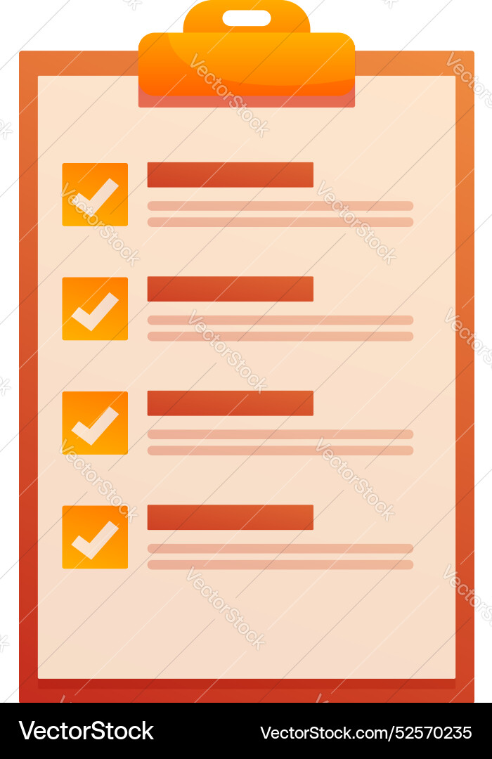 Clipboard showing completed checklist with check Clipboard showing completed checklist with check vector image