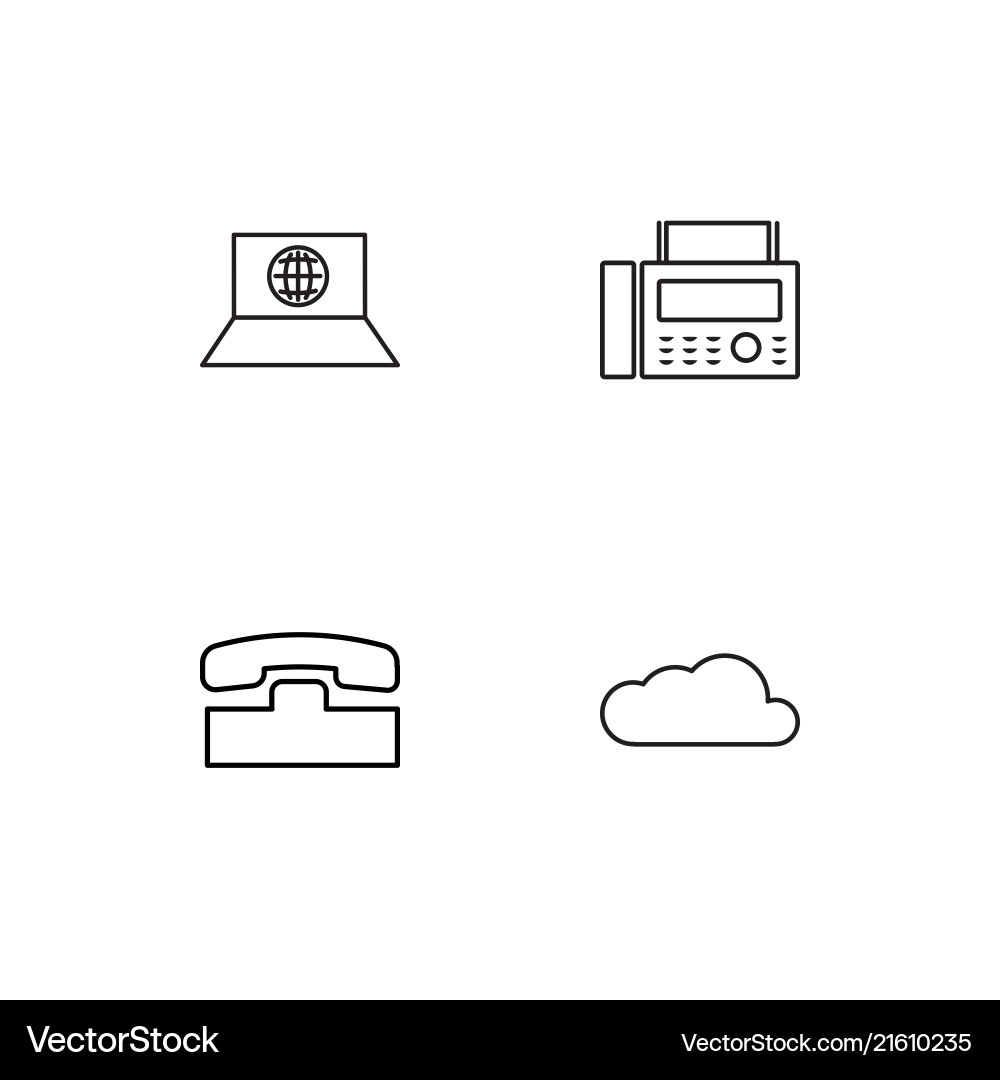 Communication linear icons set simple outline vector image