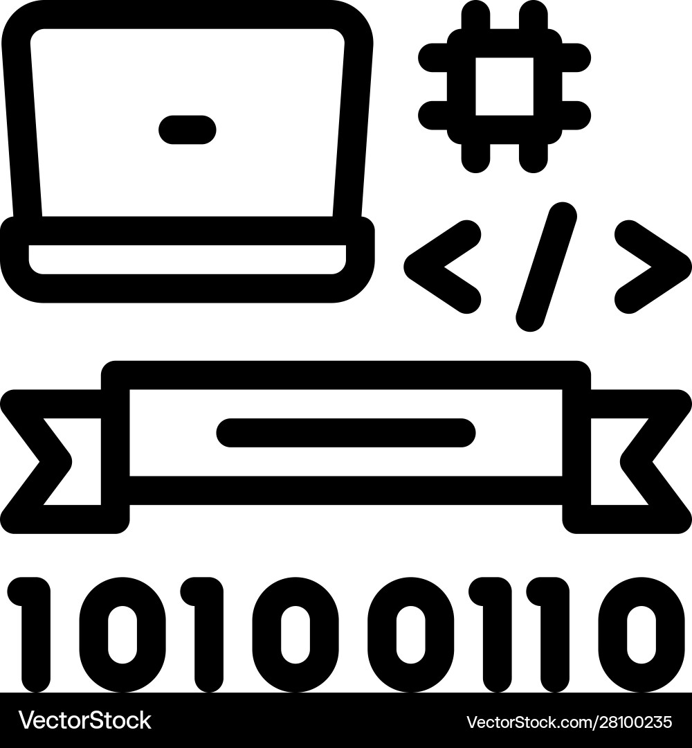 Computer programming graduation icon Computer programming graduation icon Vector Image