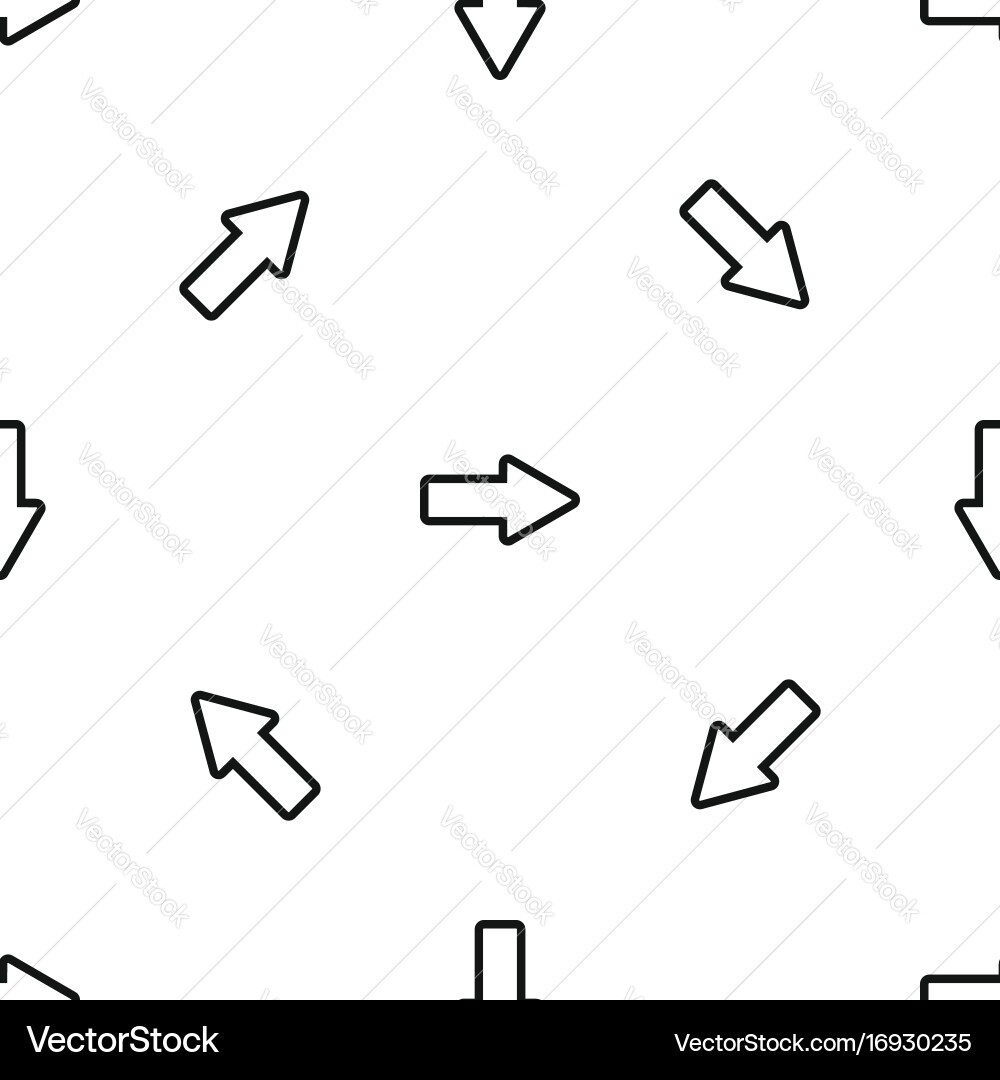 Cursor to right pattern seamless black Vector Image