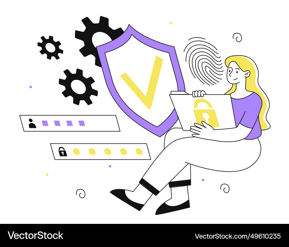 Data security line concept Data security line concept vector image