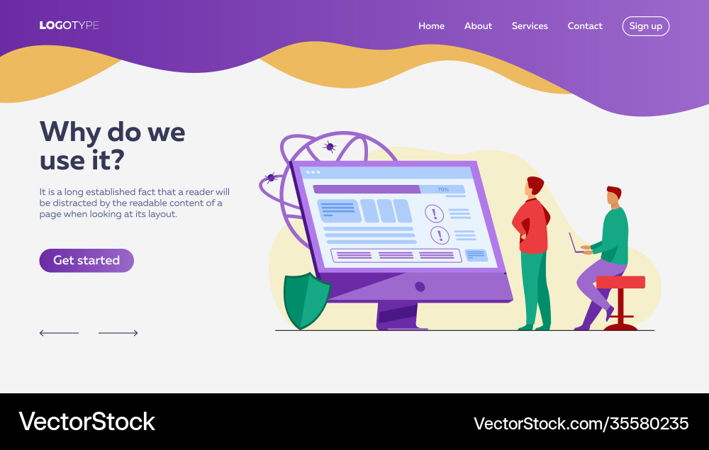 Developers testing software vector image