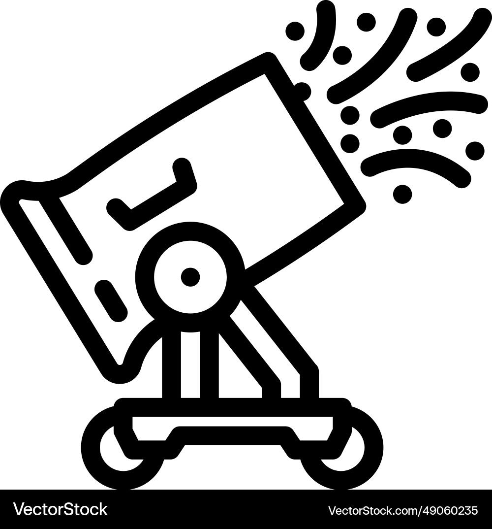 Dust control mining line icon Royalty Free Vector Image