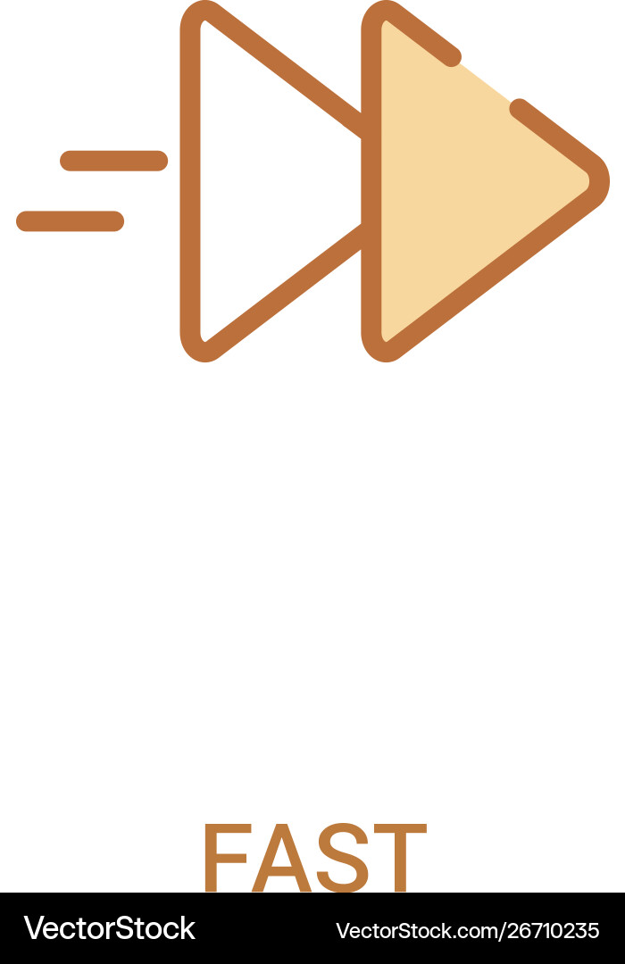 Fast concept 2 colored icon simple line element Fast concept 2 colored icon simple line element vector image