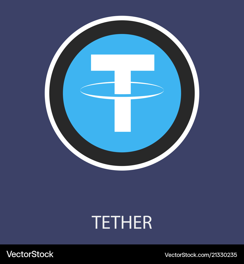 Gold tether coin on a gray background virtual – Free Vector | VectorStock