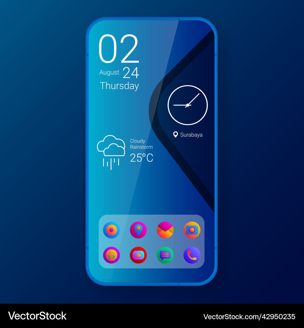 Home screen ui design custom modifications Vector Image