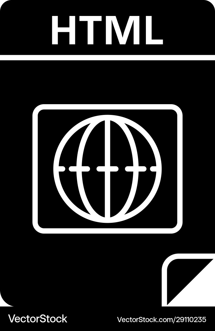 Html file glyph icon saved web page vector image