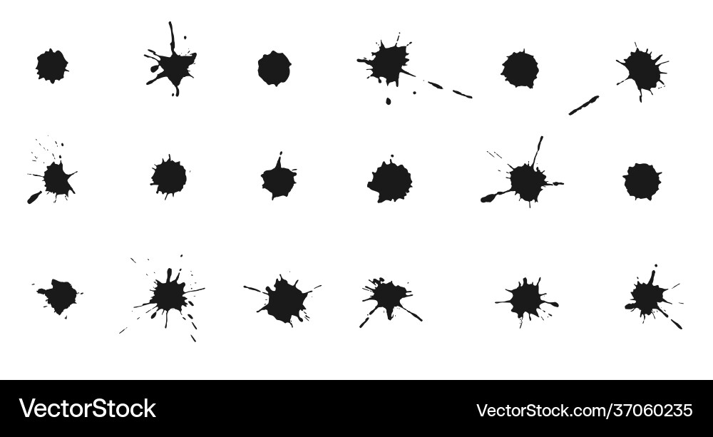 Ink blots and splashes collection Vector Image