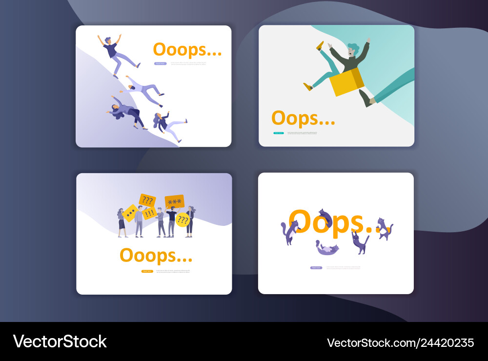Landing page templates error Landing page templates error vector image