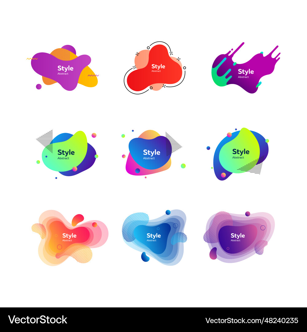 Liquid elements with text sample Vector Image