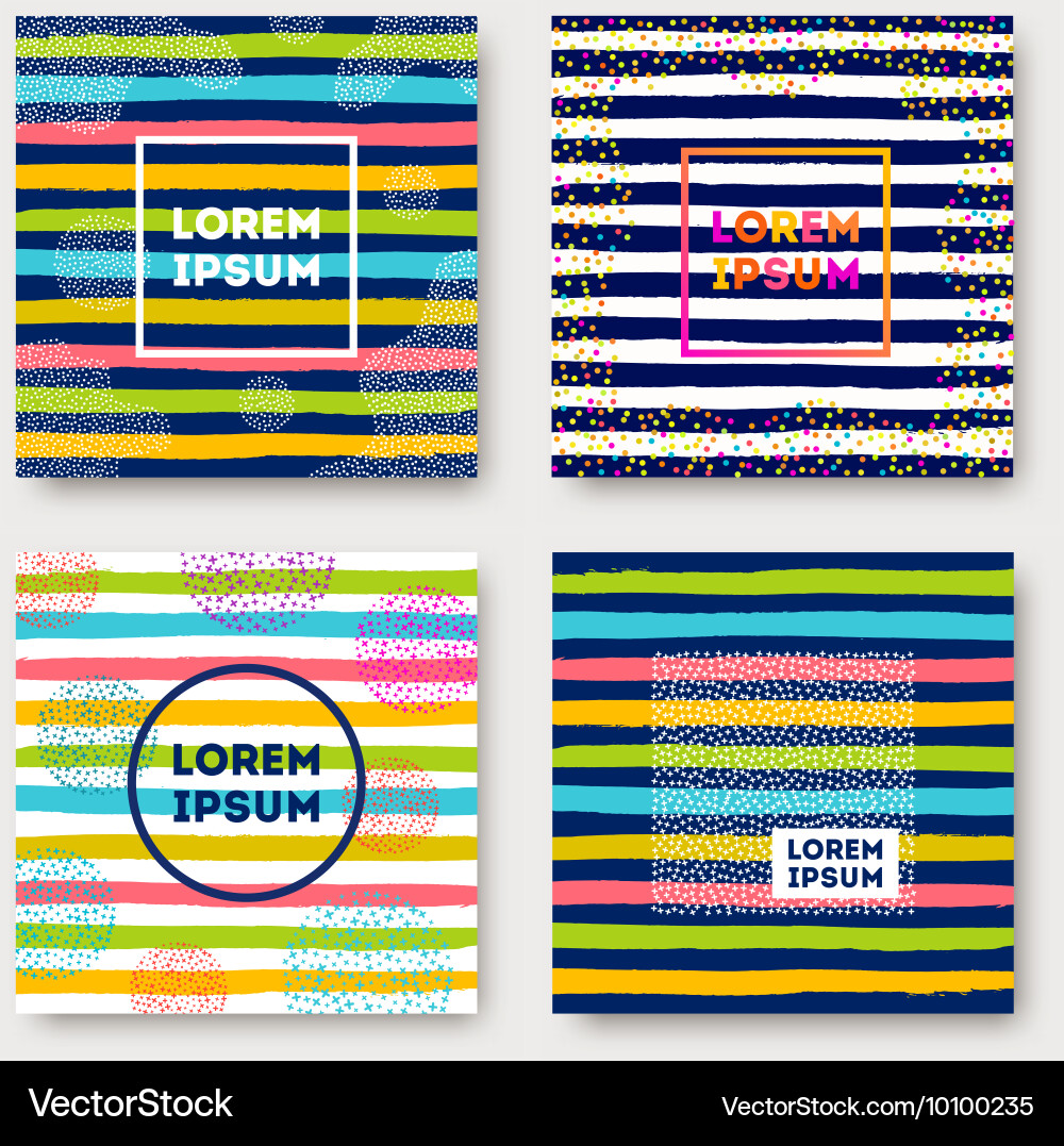 Multicolored Stripe Background Set vector image