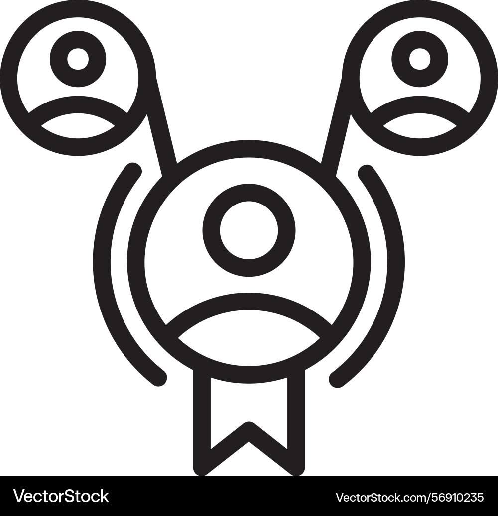 Networking badge linear style icon design Vector Image