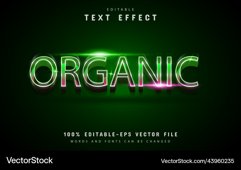 Organic Gradient Text Effect Vector Image