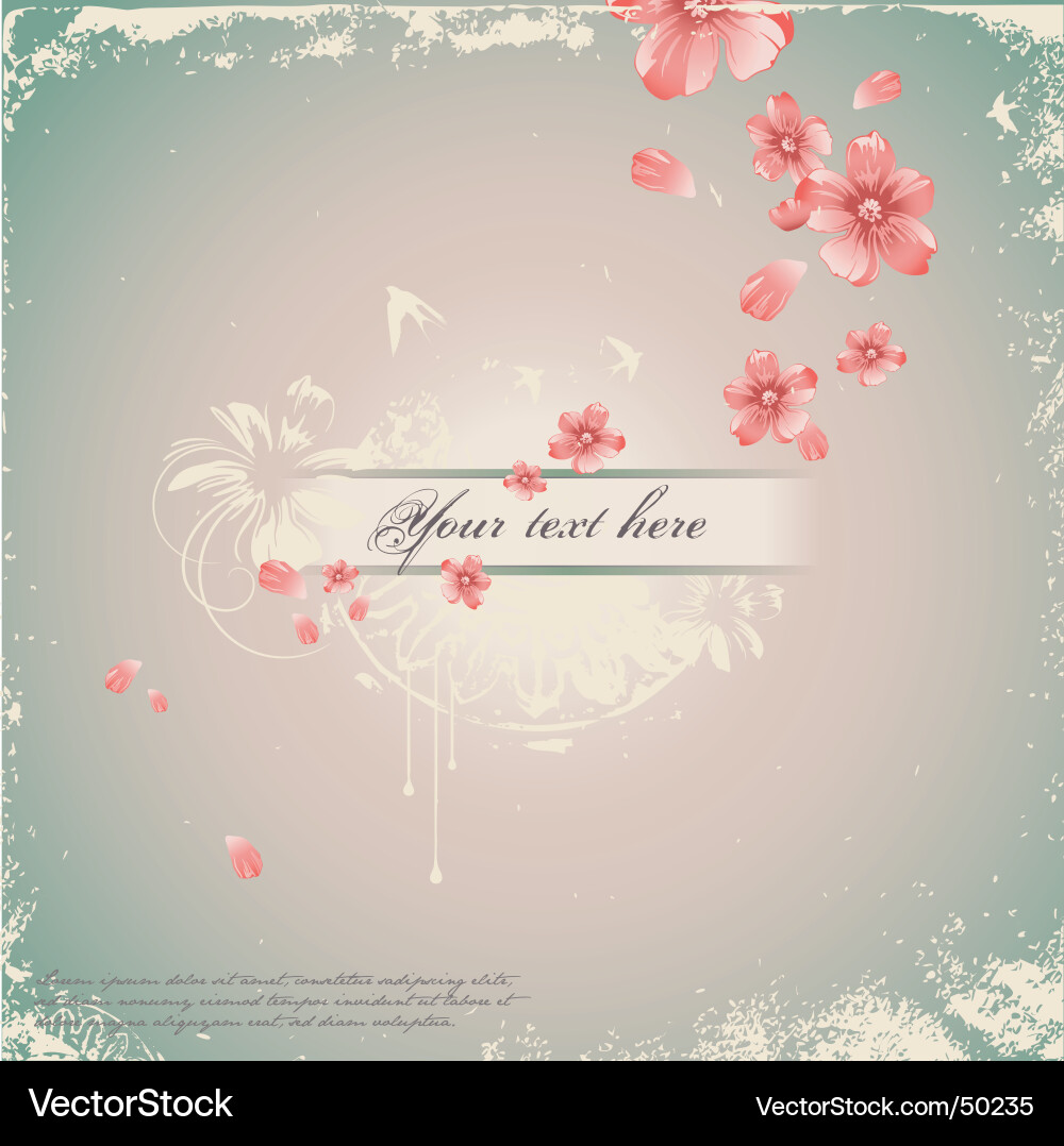 Romantic Floral Grunge Background vector image
