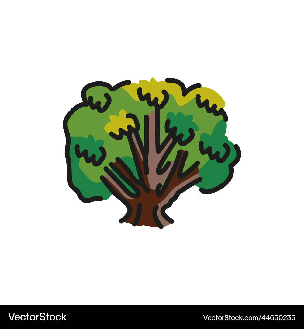 Root tree color line icon pictogram for web page Vector Image