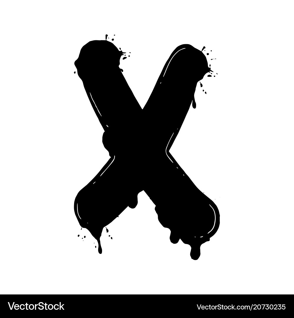 Scratchboard X Symbol Vector Image