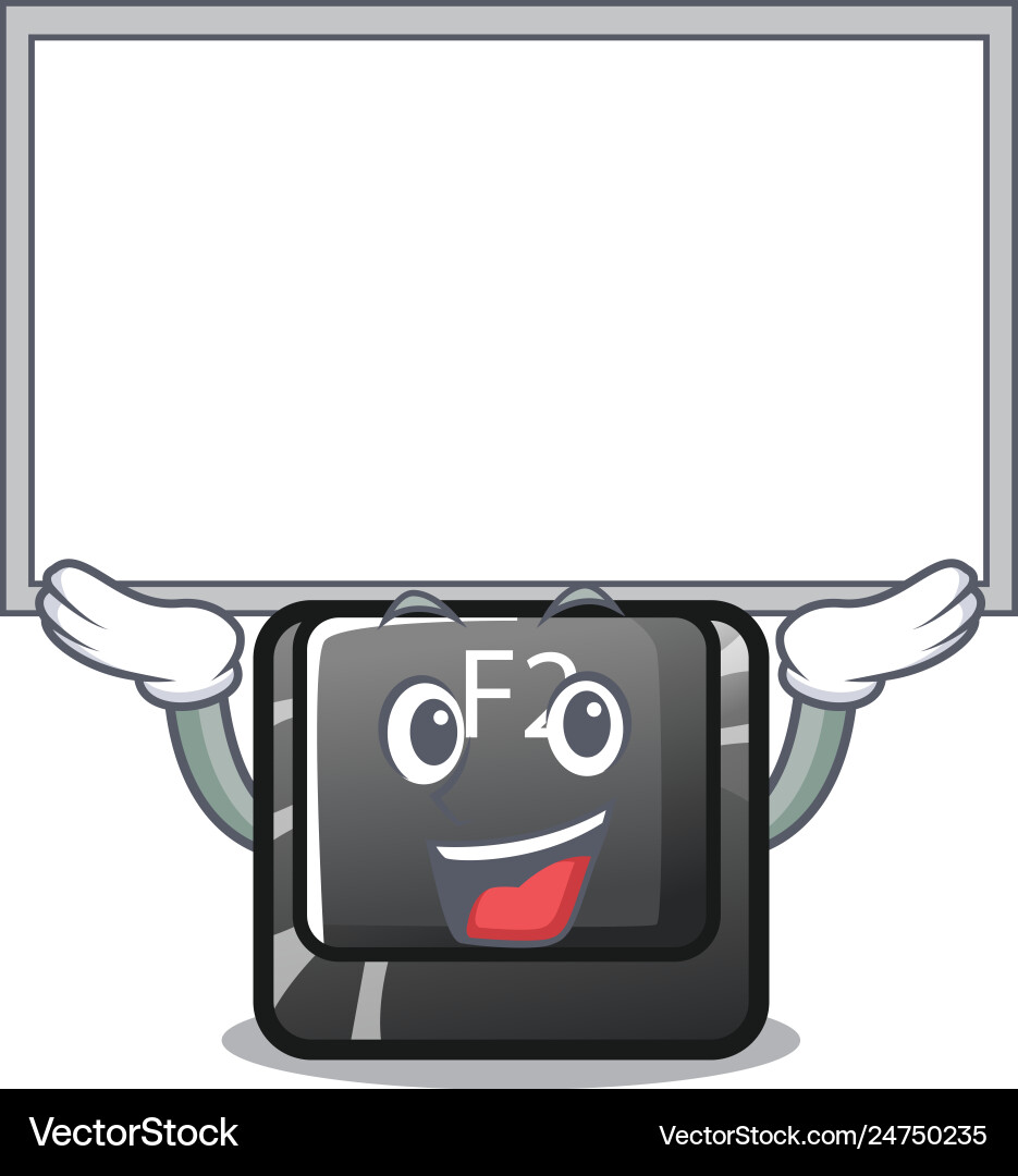 Up board button f2 in shape character Up board button f2 in shape character vector image