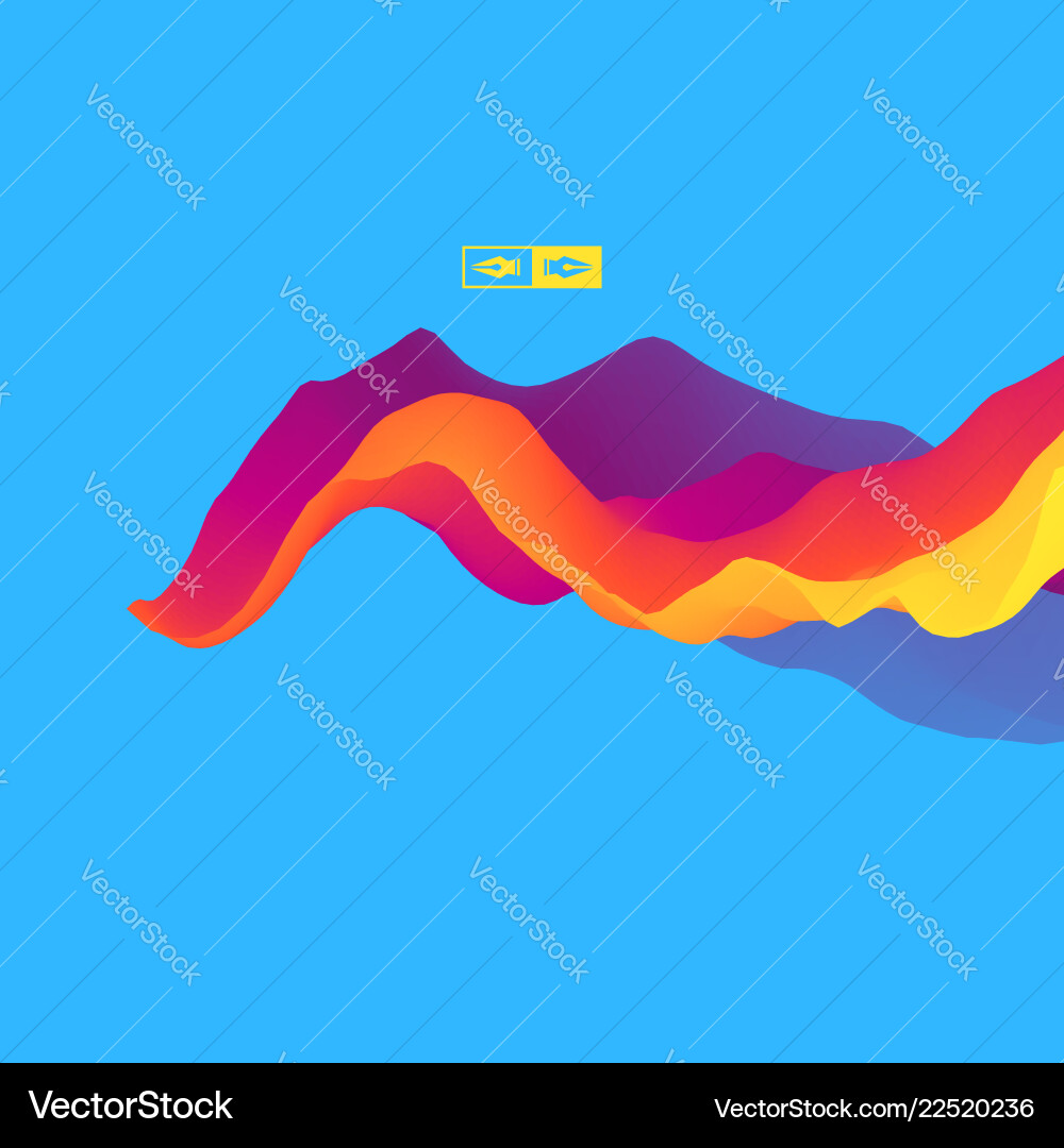 3d wavy background dynamic effect abstract Vector Image