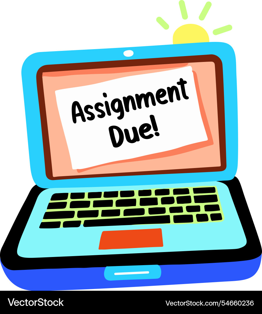 Assignment due vector image