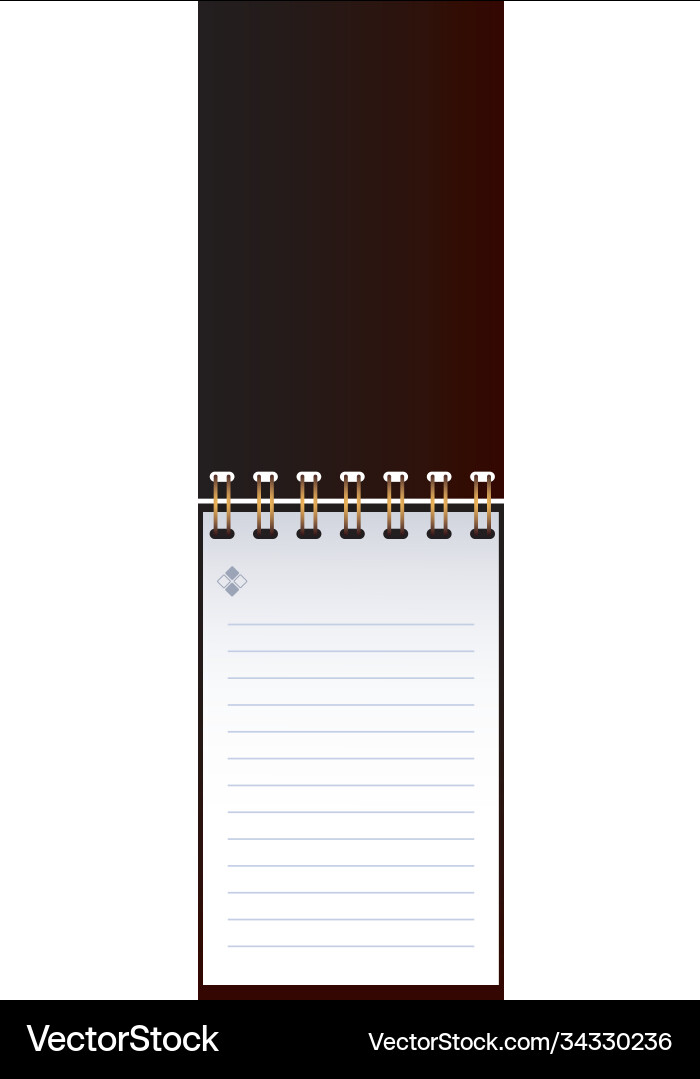 Bound notebook with horizontal lines Bound notebook with horizontal lines Vector Image