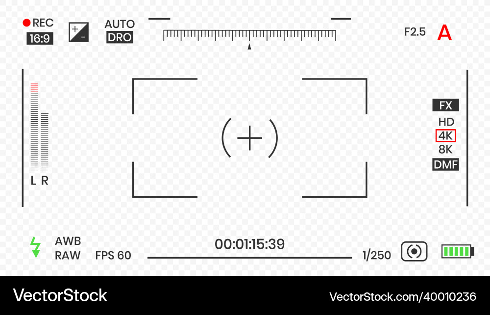 Camera viewfinder video or photo frame recorder Camera viewfinder video or photo frame recorder vector image