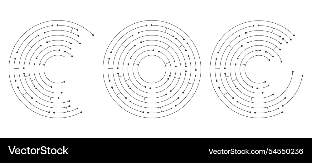 Circuit radial board line microchip software Circuit radial board line microchip software vector image