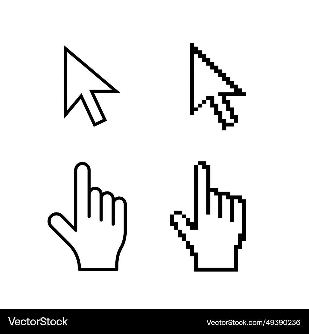 Collection of computer pointer and cursor sign Vector Image