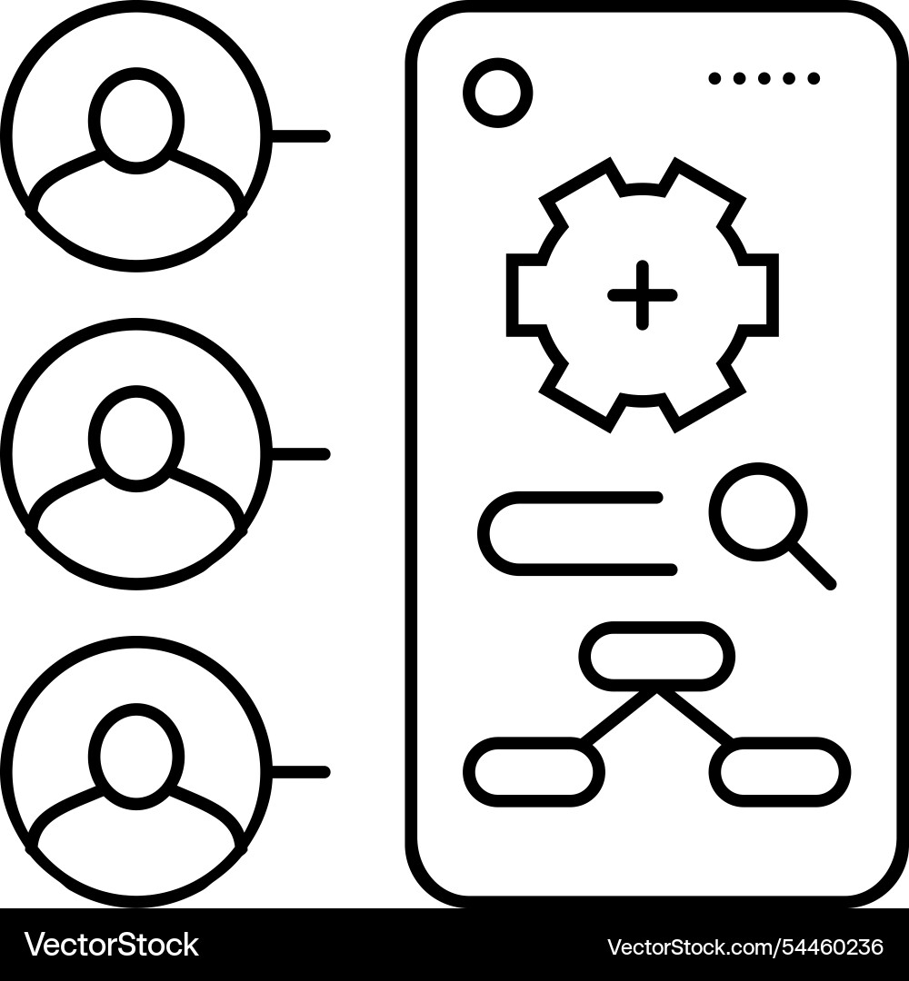 Contextual inquiry ux ui design line icon Contextual inquiry ux ui design line icon vector image