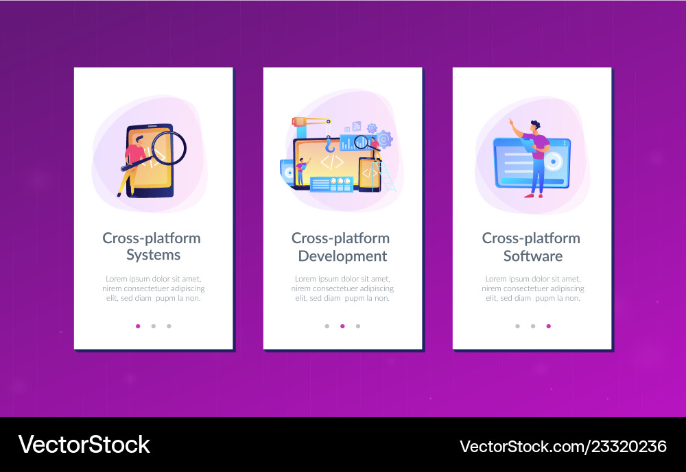 Cross-platform development app interface template Cross-platform development app interface template vector image