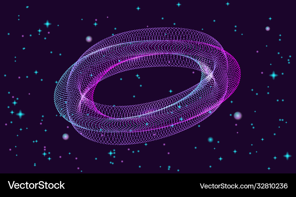 Futuristic background with flying object and stars Vector Image