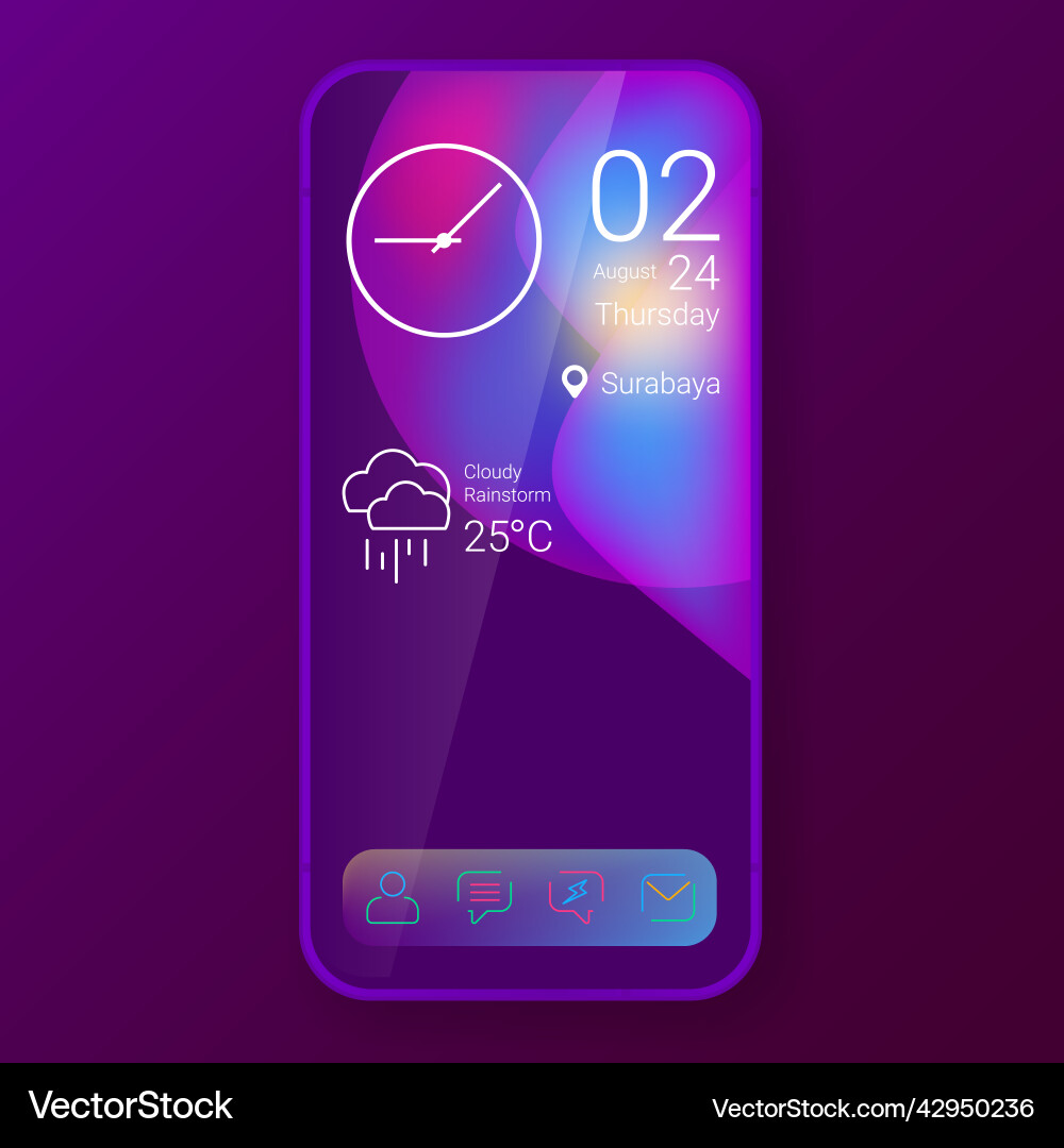 Home screen ui design custom modifications wave vector image