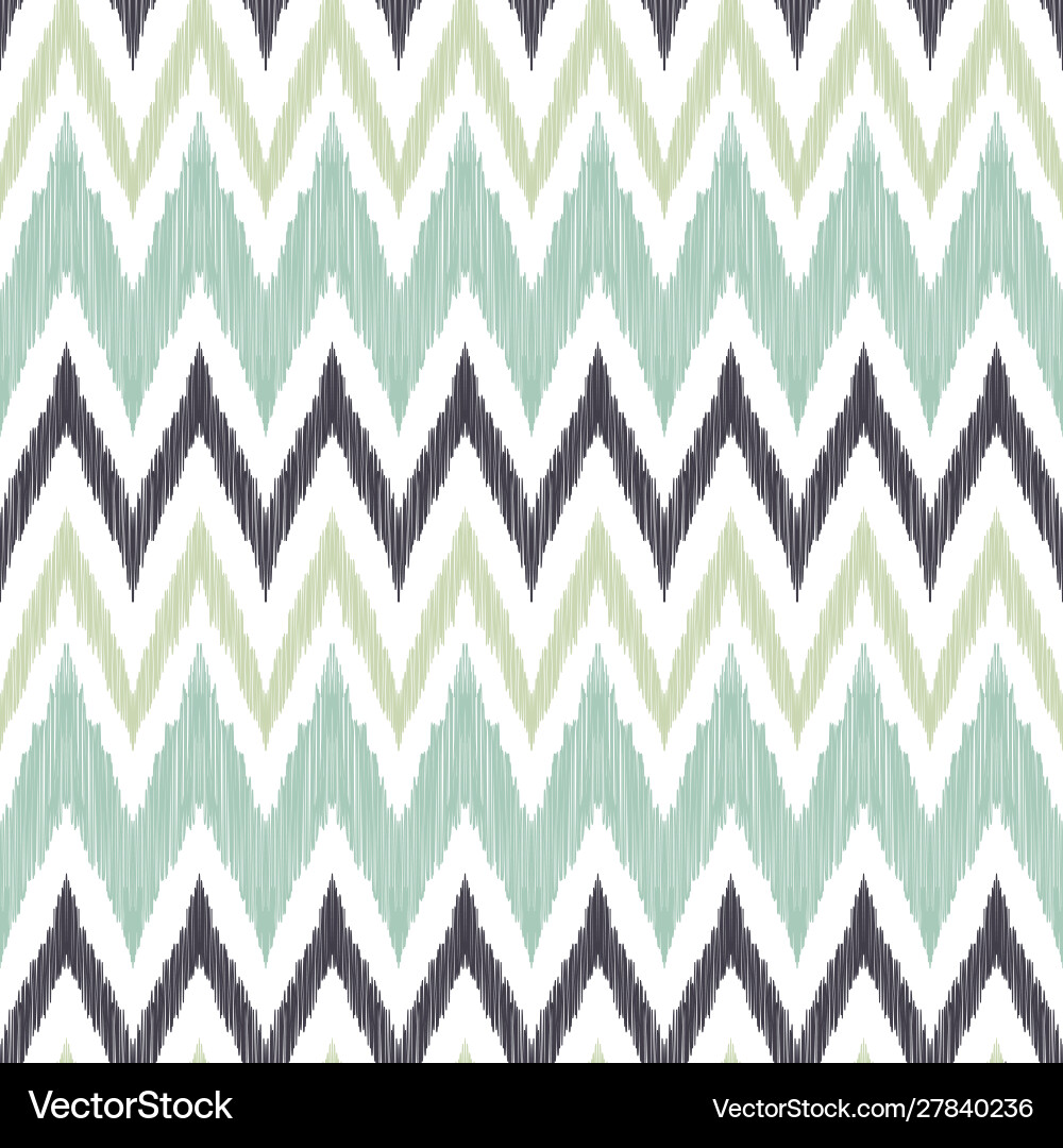 Ikat Chevron Pattern - Tribal Mint Green Vector Image