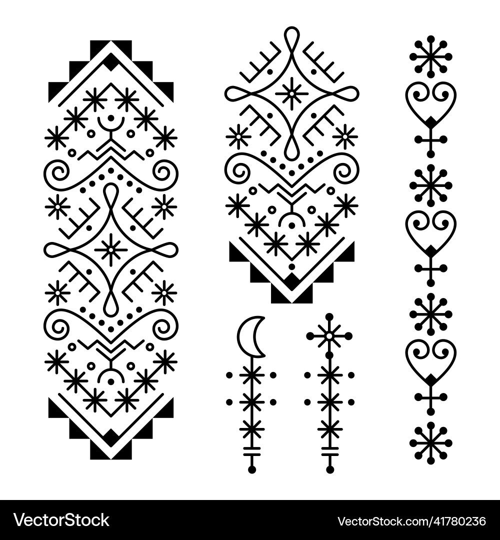 Isländische Runengeometrische Art Vektorbild