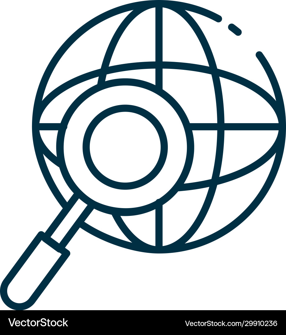 Isolated global sphere and lupe line style icon Vector Image