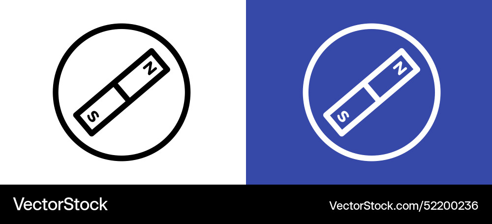 Magnet icon logo sign set outline Magnet icon logo sign set outline Vector Image