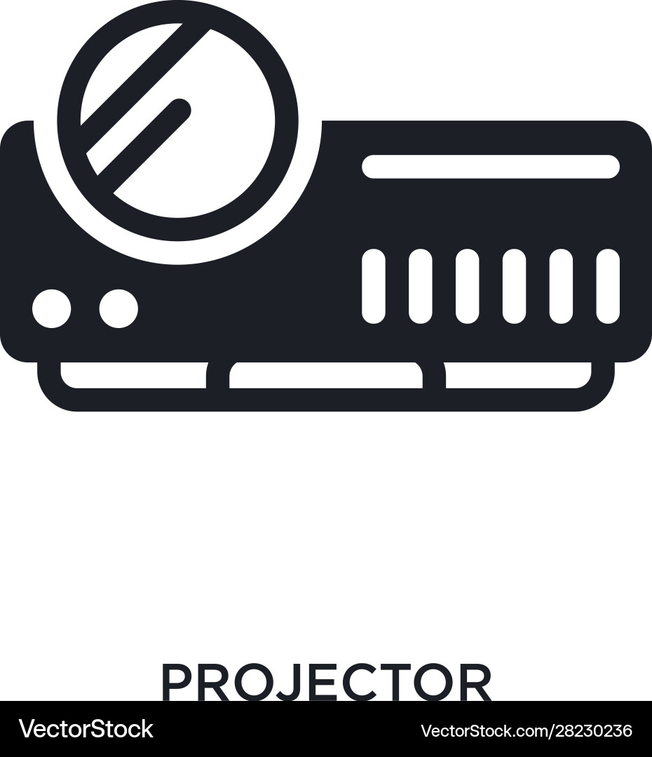Projector isolated icon simple element from Vector Image