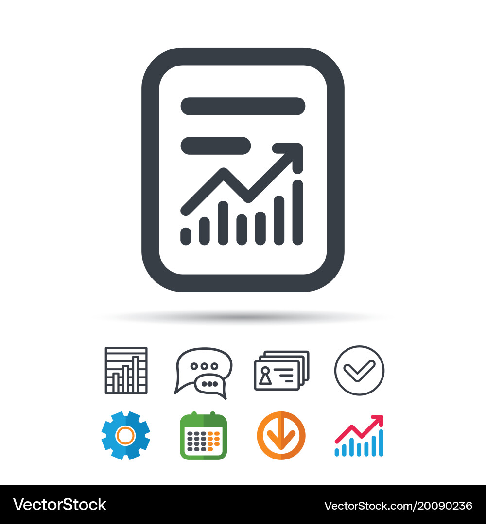 Report file icon document page with statistics vector image