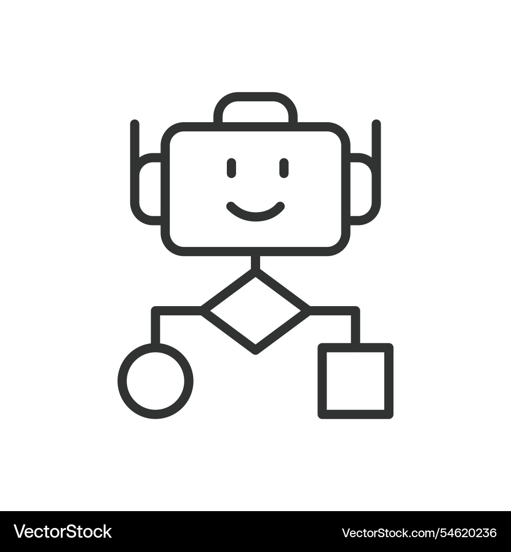 Robot architectures icon in line design Robot architectures icon in line design vector image