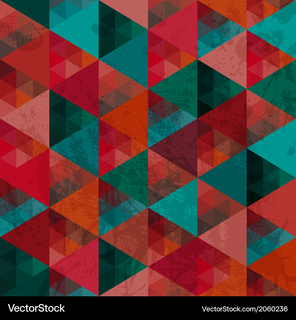 Seamless texture with triangles mosaic endless vector image