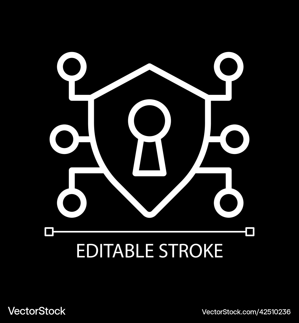 Secure data pixel perfect white linear icon Vector Image
