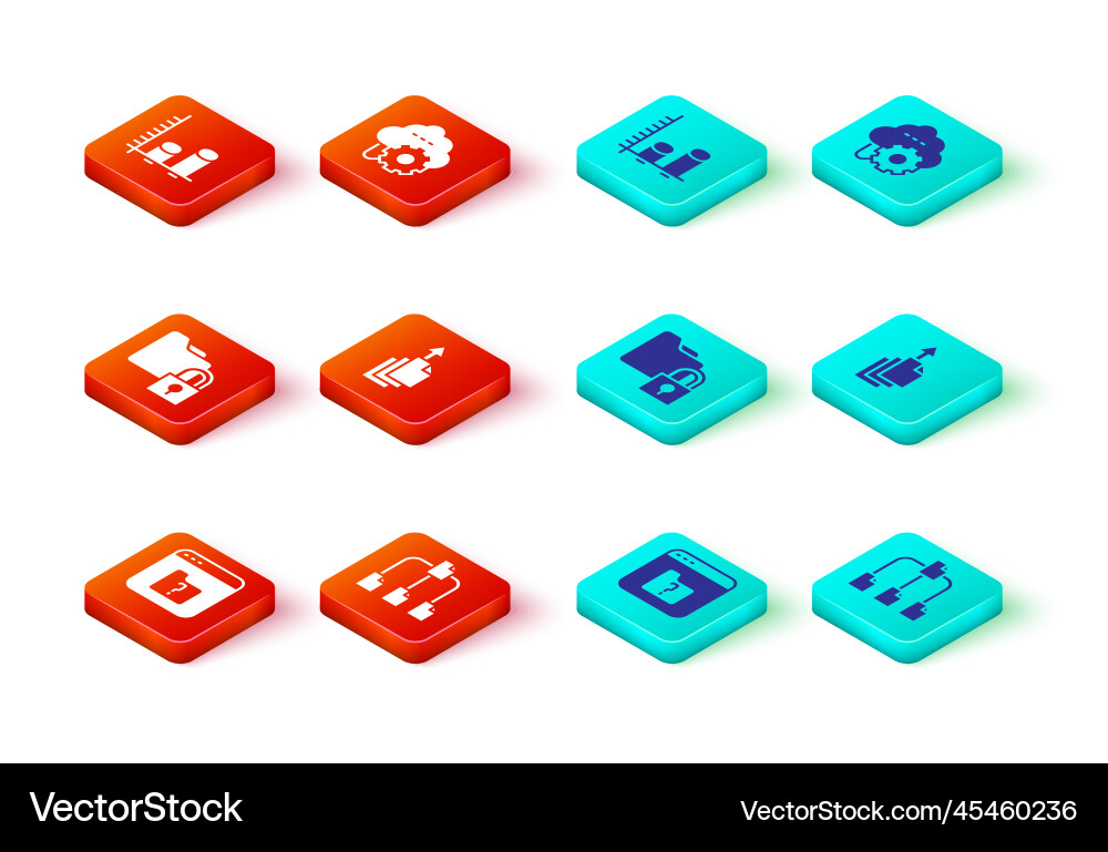 Set file missing folder tree and lock data Set file missing folder tree and lock data vector image