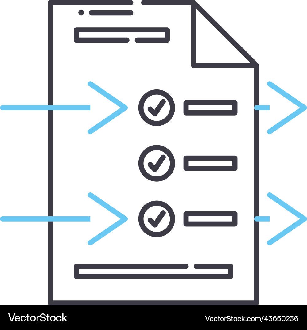 Sprint backlog line icon outline symbol Sprint backlog line icon outline symbol vector image