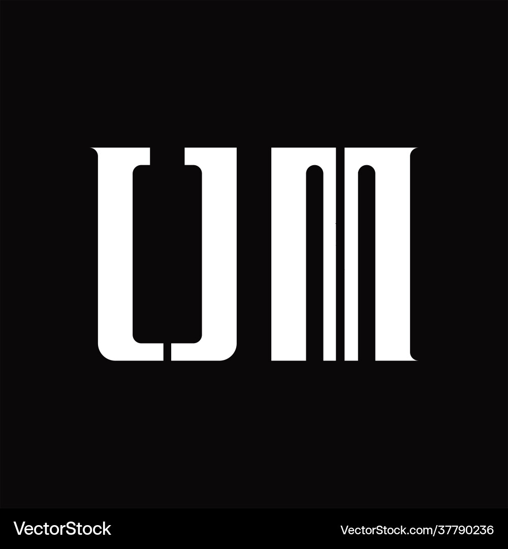 Um logo monogram with middle slice design template Vector Image