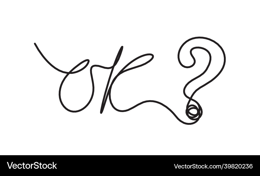 With question mark as continuous line drawing With question mark as continuous line drawing vector image